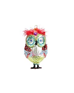 Gisela Graham Owl Glass Decortion 12cm